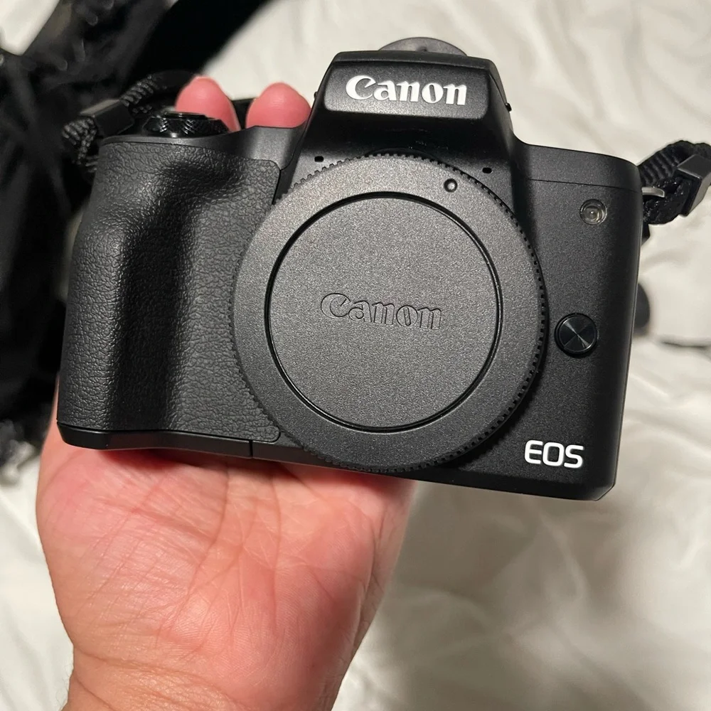 Canon Black Digital Camera with Lens and Grip